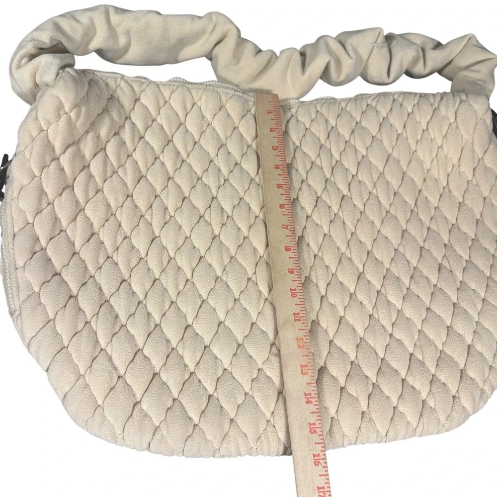 Free People Movement Quilted Pucker Up Bag NWOT Home Plate Ivory Fleece Carryall